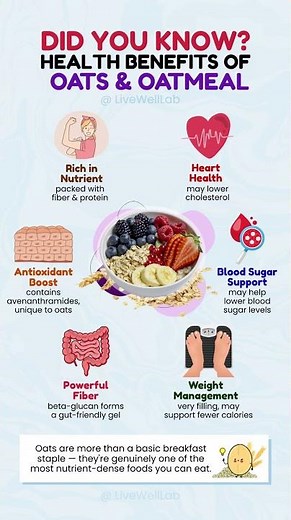 🥣 HEALTH BENEFITS OFOATS & OATMEAL 🥣 #wellness #health