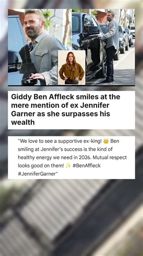 Giddy Ben Affleck smiles at the mere mention of ex Jennifer Garner as she surpasses ... #celebrity