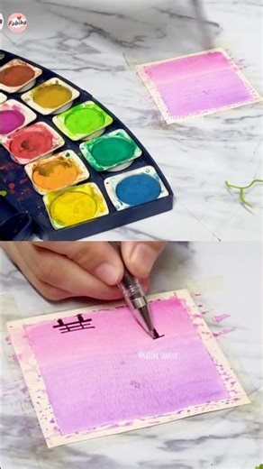 Watercolor painting for beginners ✨ | Simple & Easy Mini watercolor painting 🖌️ #watercoloring #art