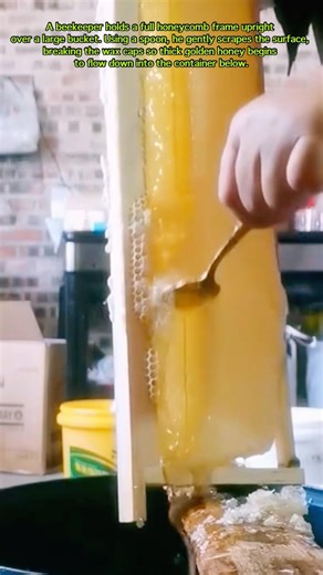 Breaking Honeycomb to Release Raw Honey #honey #food #foodie