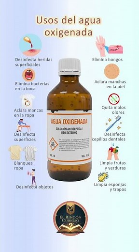 12 usos del agua oxigenada #ciencia #sabiasque #naturaleza #salud #datoscuriosos #habitos #tips