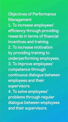 Objectives of Performance Management