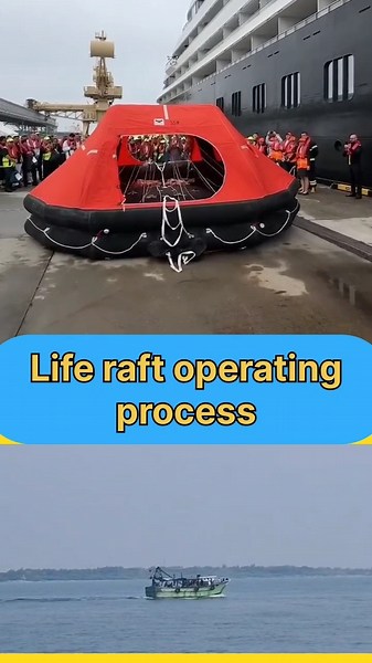 Liferaft Inflation ! Liferaft operating process ! #liferaft #lifesavingvideos #ytshorts #ship