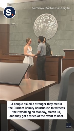 Couple Ask Stranger to Witness Their Wedding in Courtroom | storyful