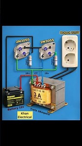2N3055 Inverter Circuit Diagram | 12V Battery to 220V AC | Khan Electrical #khanelectrical #viral