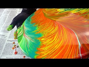 How to Paint Feathers with Acrylic Pour | Gravity-Powered Fluid Art Inspired by Autumn |art|painting
