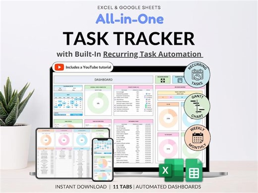 Task Tracker Spreadsheet Template Google Sheets Digital To-do List Excel Daily Task Priority List Work Organization Team Project Management - Etsy