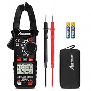 AVID POWER Digital Clamp Meter T-RMS 2000 Counts, Auto-Ranging Clamp Multimeter Voltage Tester with Case, Measures Current Voltage Temperature Capacitance Resistance Diodes Continuity(AC Current)