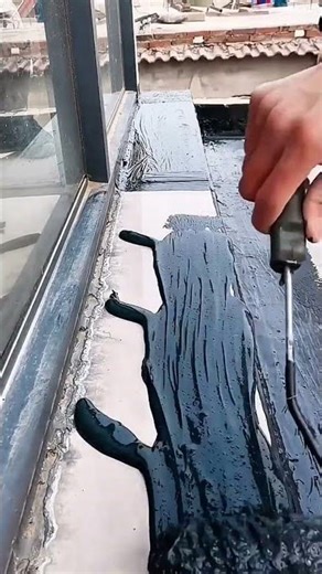 Waterproofing Coating Application on Window Sills to Prevent Leaks #shorts