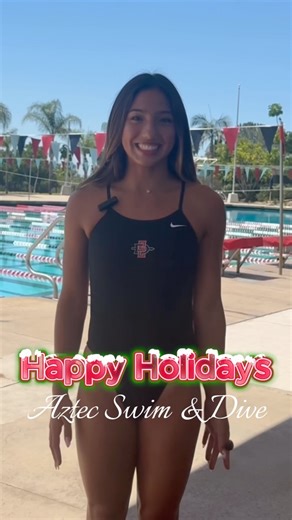 SDSU Women's Swim & Dive Team on Instagram: "Wrapping up finals and spreading some holiday cheer 🎄 Happy holidays from our family to yours ✨ #goaztecs⚫️🔴"
