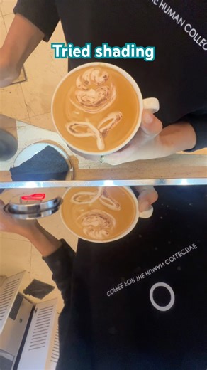 Rose Latte art shaded pattern ☺️ #latteart