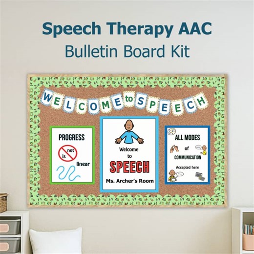 Core Vocabulary Bulletin Board Decor for AAC Speech Room Classroom Activities