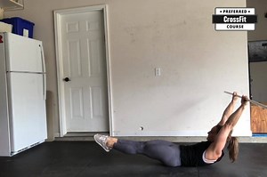 Who's up for a challenge today? Can you accumulate 50 hollow pike ups with the PVC passing over the pike? *scale to 50 V-Ups TAG A FRIEND WHO IS BENDY ENOUGH TO DO THIS! #tgcskilltraining program/demo @pamelagnon | CrossFit Preferred Course: The Gymnastics Course