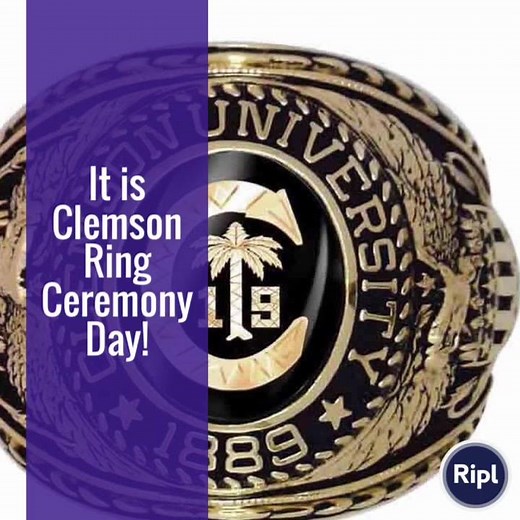 It is Clemson Ring Ceremony Day! Check out our website at alumni.clemson.edu/Clemson-ring for all the details you need for today’s ceremony. If you are unable to attend, the ceremony will be live-streamed at tv.clemson.edu starting at 3:00EST. CU soon @ClemsonStudents!#clemson #ceremony via ripl.com | Clemson Alumni Association