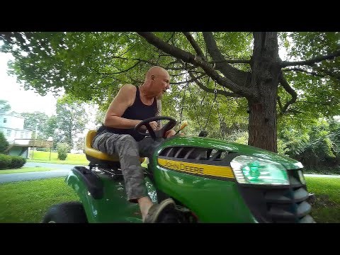 John Deere D105 Automatic Lawn Mowing POV