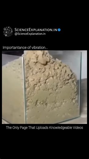 ScienceExplanation.in on Instagram: "Vibration in concrete is crucial for strength and durability. When freshly poured, concrete contains air bubbles and gaps that can weaken the structure. Using vibrators, engineers remove trapped air, ensuring the mixture fills every corner of the formwork. This process improves density, eliminates voids, and enhances bonding between materials. Proper vibration turns ordinary concrete into a solid, long-lasting structure, proving that even small movements can