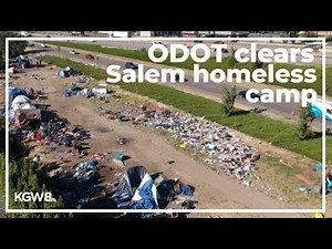 Raw video: ODOT clears Salem homeless camp along I-5