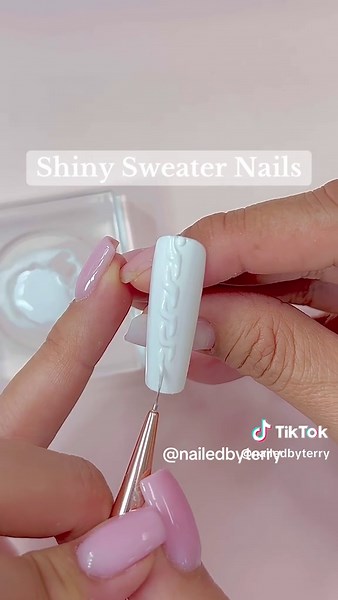 Shiny Sweater Nails Tutorial for a Flawless Look