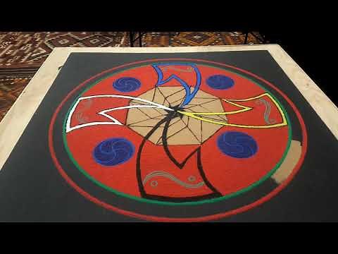 Navajo Sand Painting of Four Sacred Mountains by Rachelle Pablo