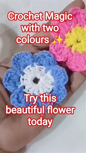 Beautiful Double Colour Crochet Flower 🌸 | Easy Crochet Tutorial #Shorts
