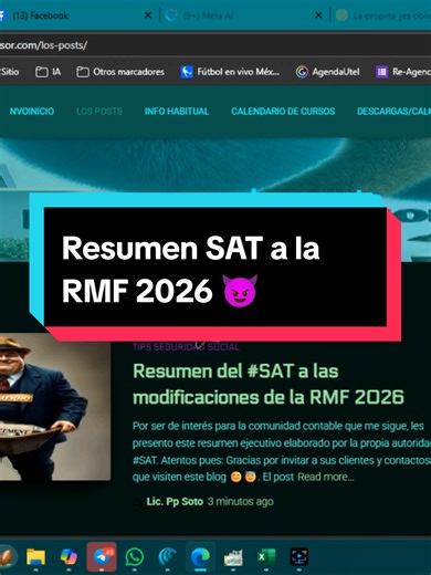 Post fiscal en #ppsotoasesor.com: Un resumen del #SAT de la #RMF2026 👨🏻‍🏫☺️
