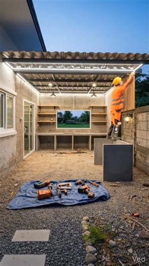 Dari Dapur Lama ke Dapur Impian 🤍 Minimalis Futuristik#interiordesign #pembangunan #rumahminimalis