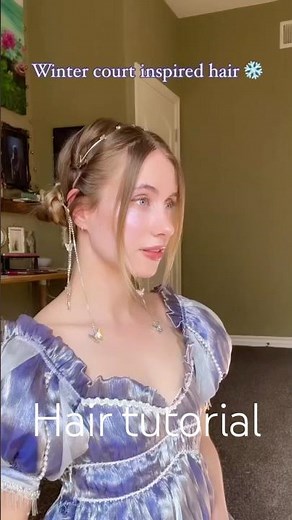 Fantasy hair tutorial ❄️ #fantasyhair #renfaire #renfairehair #ethereal #hairtutorial #hairstyle