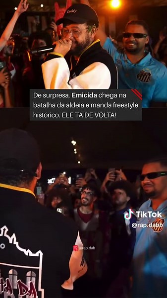 ELE TÁ DE VOLTA! 🧠🤯 Emicida aparece de surpresa na Batalha da Aldeia, emociona geral a sua volta com as palavras e como é de costume, manda um freestyle icônico. 3 MINUTOS DE PURA RIMA! 💨 📹: Podpah #emicida #batalhadaaldeia #batalhaderima #podpah