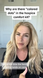 What are those colored dots in your hospice kit? They’re a guide! Hospice can quickly tell you what each medication is for and when to use it. #endoflifecare #hospicecare #palliativecare | Suzanne B O'Brien