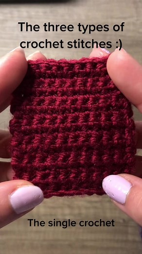 The three types of crochet stitches ! #singlecrochet #halfdoublecrochet #doublecrochet #sc #hdc #dc #crochet #satisfying