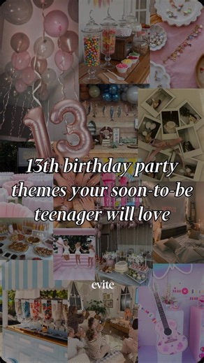 Evite on Instagram: "So, they’re turning 13… welcome to the teen years, this is going to be fun! Here are a few ideas for epic 13th birthday parties that your teen definitely won’t be “too cool” for 😉"