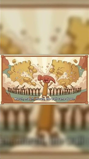 The Walls Came Tumbling Down! 🎺 Jericho – Bible Song for Kids #Shorts