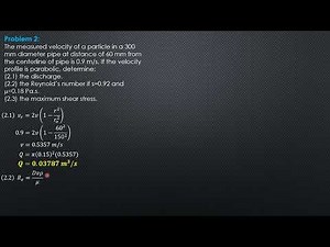 VISCOUS FLOW (LAMINAR FLOW), Example 2