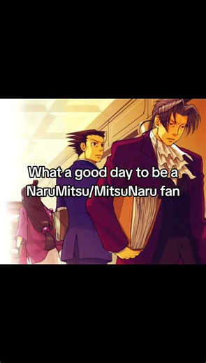 [repost because this vid flopped] I know capcom ships them and YES The official arts in this video proves it all😂🤞 #aceattorney #narumitsupeak #narumitsu #fypシ゚ #xybca