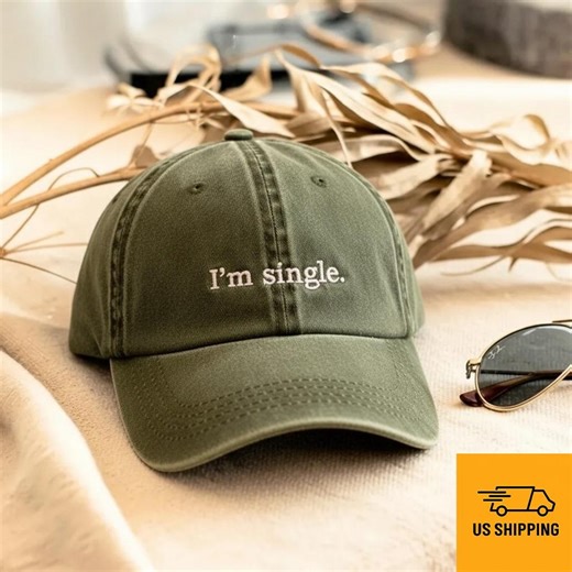 Im Single Embroidered Baseball Cap Funny Quote Dad Hat Minimal Style - Etsy