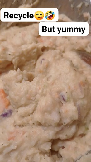 Lotolotoan today like recycle🤣 Veggies left over yesterday (potatoes, carrots and Brussels sprouts ( mini repolyo/cabbage) putting on red onions. Warm up in better and little bit Milk then madh together and at the end put on Black pepper and salt😋 then cooking cod fish filet in butter salt and pepper. My hubby said hmmm so yummy daw( lame kaayo) | Irene Loar Jensen