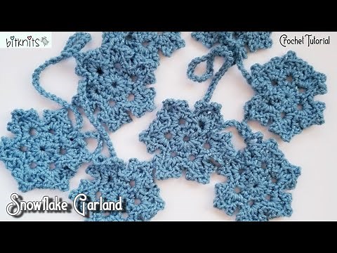 Crochet Snowflake Garland - Continuous Crochet! NO ENDS to weave in 😯 | Crochet Tutorial