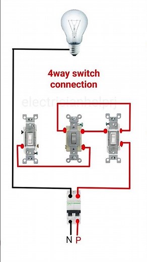 four way switch connection diagram|#electricianhelprj