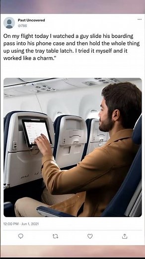 Watch Movies Hands-Free While FlyingGenius Hack! #travelhack #lifehack#airplanemode