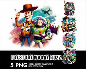 Toy Story Woody and Buzz 5 PNG Design High Resolution Transparent Background Design PNG Suitable for Sublimation PNG Woddy and Buzz Png - Etsy