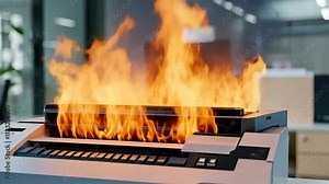 Fire Ignites from Overheated Printer in Office