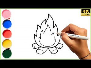 How to Draw a Campfire for Kids Step by Step | Easy Campfire Drawing for Beginners |Campfire Drawing