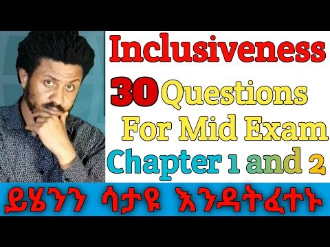 Inclusiveness Chapter One and Two | Question and Answers | From Mid Exam Of Different Universities