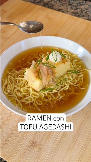 Ramen with soft tofu agedashi 🍜✨
