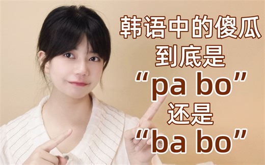 【韩语】韩语中的傻瓜到底是“pabo”还是“babo”呢？一个视频让你学会韩语中的词首发音规则！