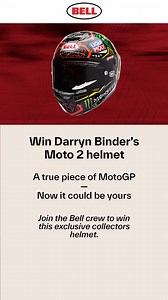 7.7K views | Own Darryn Binder’s real Moto2 helmet. Subscribe now and explore the Bell Race Helmets collection. | Bell Helmets | Facebook