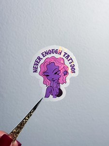 Kawaii Tattoo Girl Sticker Holographic Rainbow Vinyl - Etsy