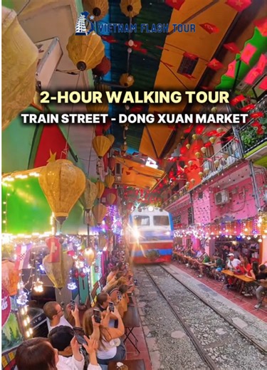 THE MOST UNIQUE 2-HOUR TOUR IN HANOI 🚆☕ Looking for a quick but unforgettable experience in Hanoi? This 2-hour tour takes you through the hidden corners of the Hanoi Old Quarter and ends with the famous train passing just inches away from you at Hanoi Train Street. Walk through small alleyways, see local daily life, and visit the vibrant Dong Xuan Market, one of the busiest markets in the city. Then relax at a cozy Train Street café with a cup of Vietnamese egg coffee while watching the train p