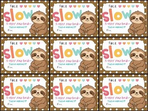 Cute Sloth End of Year Gift Tag- Take it slow & enjoy your break--You've earned