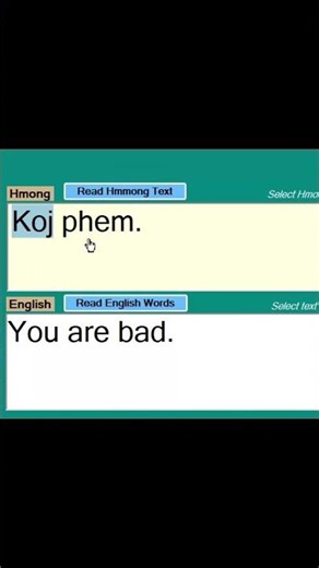 You are bad in Hmong #english #hmong #kawmaskiv #learnhmong